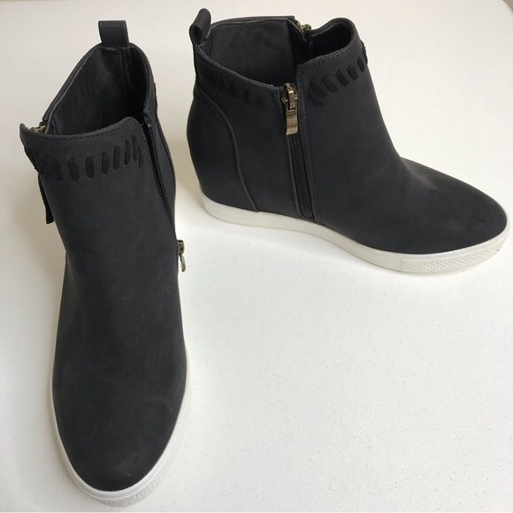 CCOCCI Taylor Hidden Wedge Bootie Sneaker Tassel Zip Black Women Size 9 - Picture 7 of 15